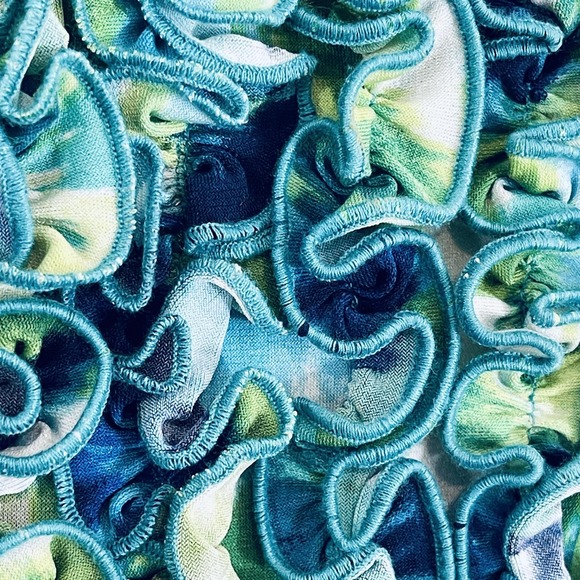 Rabbit Rabbit Rabbit Designs Dress Womens 10 Multicolor Tie Dye Ruffle Swing - Picture 3 of 13